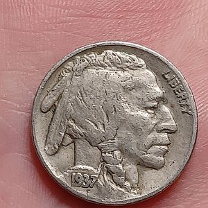 VG 1937 Buffalo Nickel full date + Free Copper penny random year